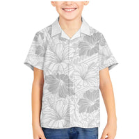 Samoa Lotu Tamaiti Family Matching Mermaid Dress and Hawaiian Shirt White Sun Day Beauty Hibiscus Ver01 LT9 Son's Shirt White - Polynesian Pride