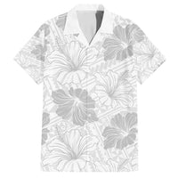 Samoa Lotu Tamaiti Family Matching Off Shoulder Maxi Dress and Hawaiian Shirt White Sun Day Beauty Hibiscus Ver01 LT9 Dad's Shirt - Short Sleeve White - Polynesian Pride