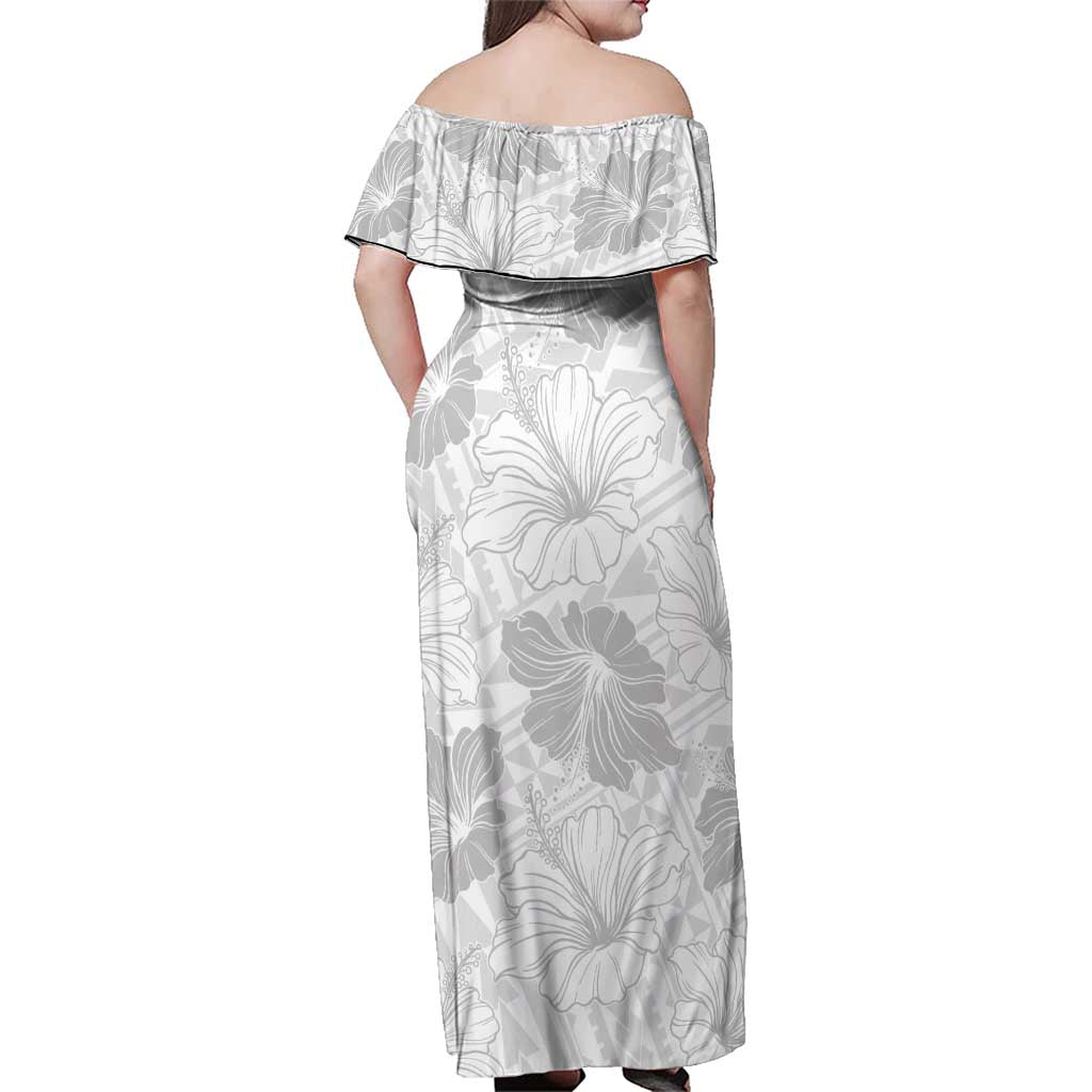 Samoa Lotu Tamaiti Family Matching Off Shoulder Maxi Dress and Hawaiian Shirt White Sun Day Beauty Hibiscus Ver01 LT9 - Polynesian Pride
