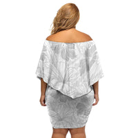 Samoa Lotu Tamaiti Family Matching Off Shoulder Short Dress and Hawaiian Shirt White Sun Day Beauty Hibiscus Ver01 LT9 - Polynesian Pride