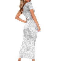 Samoa Lotu Tamaiti Family Matching Short Sleeve Bodycon Dress and Hawaiian Shirt White Sun Day Beauty Hibiscus Ver01 LT9 - Polynesian Pride