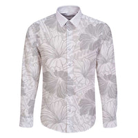 Samoa Lotu Tamaiti Family Matching Summer Maxi Dress and Hawaiian Shirt White Sun Day Beauty Hibiscus Ver01 LT9 Dad's Shirt - Long Sleeve White - Polynesian Pride