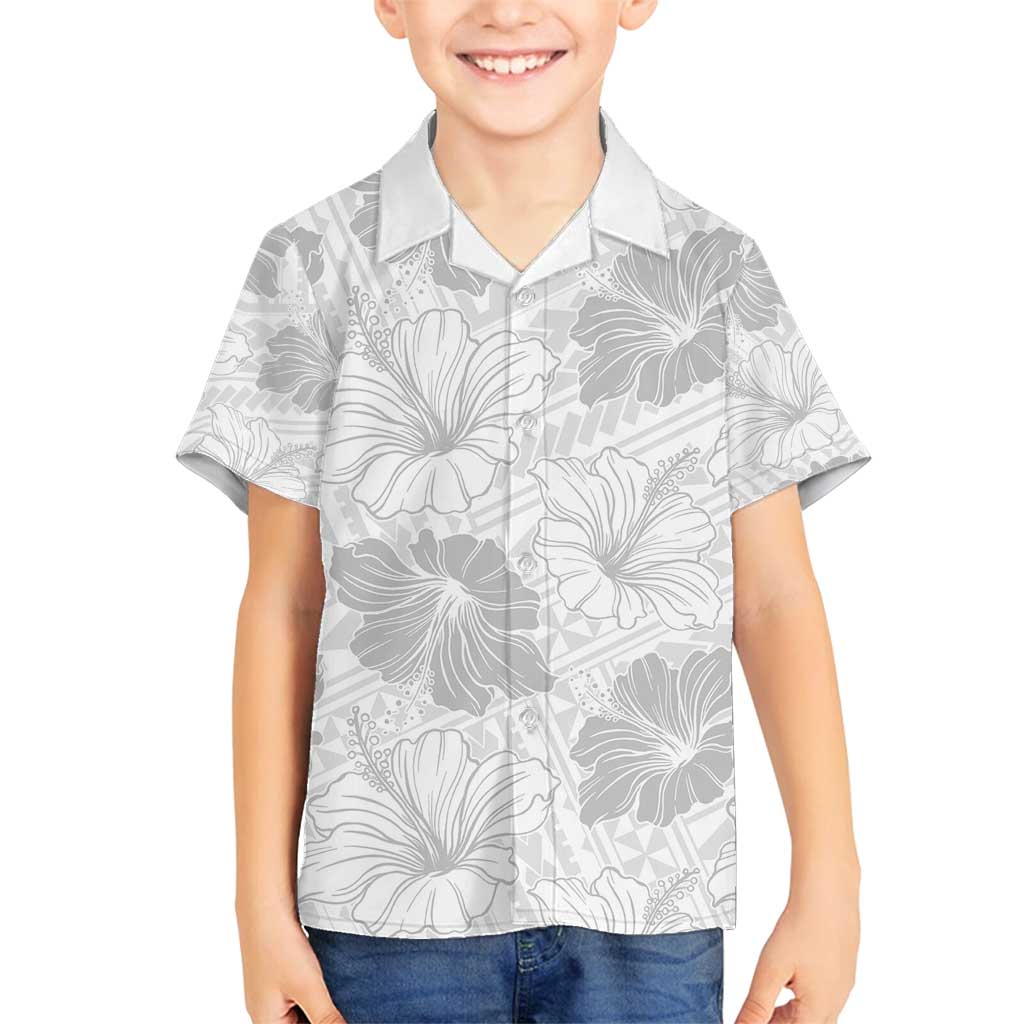 Samoa Lotu Tamaiti Family Matching Summer Maxi Dress and Hawaiian Shirt White Sun Day Beauty Hibiscus Ver01 LT9 Son's Shirt White - Polynesian Pride