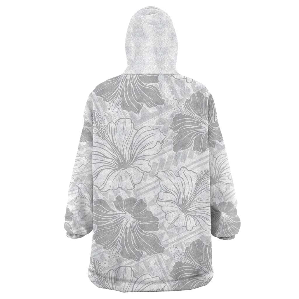 Samoa Lotu Tamaiti Wearable Blanket Hoodie White Sun Day Beauty Hibiscus Ver01 LT9 - Polynesian Pride