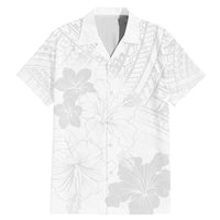 Samoa Lotu Tamaiti Family Matching Mermaid Dress and Hawaiian Shirt White Sun Day Beauty Hibiscus Ver02 LT9 Dad's Shirt - Short Sleeve White - Polynesian Pride