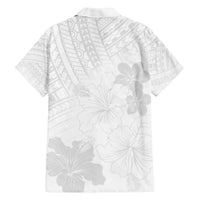 Samoa Lotu Tamaiti Family Matching Off The Shoulder Long Sleeve Dress and Hawaiian Shirt White Sun Day Beauty Hibiscus Ver02 LT9 - Polynesian Pride