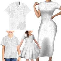 Samoa Lotu Tamaiti Family Matching Short Sleeve Bodycon Dress and Hawaiian Shirt White Sun Day Beauty Hibiscus Ver02 LT9 - Polynesian Pride