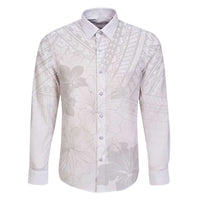Samoa Lotu Tamaiti Family Matching Short Sleeve Bodycon Dress and Hawaiian Shirt White Sun Day Beauty Hibiscus Ver02 LT9 Dad's Shirt - Long Sleeve White - Polynesian Pride