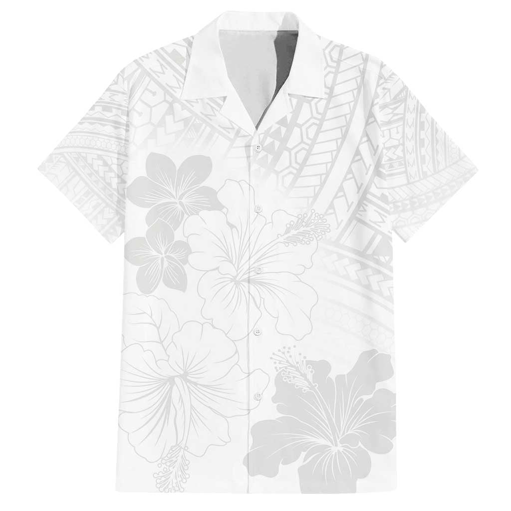 Samoa Lotu Tamaiti Family Matching Tank Maxi Dress and Hawaiian Shirt White Sun Day Beauty Hibiscus Ver02 LT9 Dad's Shirt - Short Sleeve White - Polynesian Pride