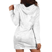 Samoa Lotu Tamaiti Hoodie Dress White Sun Day Beauty Hibiscus Ver02 LT9 - Polynesian Pride