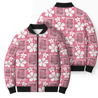 Give Cancer The Boot Pink Cowgirl Bomber Puffer Jacket Western Aloha Hibiscus Paniolo Heritage Floral LT9 - Polynesian Pride
