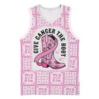 Give Cancer The Boot Pink Cowgirl Basketball Jersey Hawaiian Paniolo Mixed Quilt Pattern Style LT9 Unisex Pink - Polynesian Pride