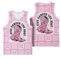 Give Cancer The Boot Pink Cowgirl Basketball Jersey Hawaiian Paniolo Mixed Quilt Pattern Style LT9 - Polynesian Pride