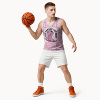 Give Cancer The Boot Pink Cowgirl Basketball Jersey Hawaiian Paniolo Mixed Quilt Pattern Style LT9 - Polynesian Pride