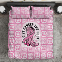 Give Cancer The Boot Pink Cowgirl Bedding Set Hawaiian Paniolo Mixed Quilt Pattern Style LT9 Pink - Polynesian Pride