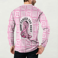 Give Cancer The Boot Pink Cowgirl Button Sweatshirt Hawaiian Paniolo Mixed Quilt Pattern Style LT9 - Polynesian Pride