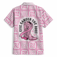Give Cancer The Boot Pink Cowgirl Hawaiian Shirt Hawaiian Paniolo Mixed Quilt Pattern Style LT9 - Polynesian Pride