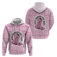 Give Cancer The Boot Pink Cowgirl Hoodie Hawaiian Paniolo Mixed Quilt Pattern Style LT9 - Polynesian Pride