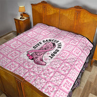 Give Cancer The Boot Pink Cowgirl Quilt Hawaiian Paniolo Mixed Quilt Pattern Style LT9 - Polynesian Pride