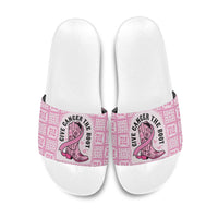 Give Cancer The Boot Pink Cowgirl Slide Sandals Hawaiian Paniolo Mixed Quilt Pattern Style LT9 Pink - Polynesian Pride