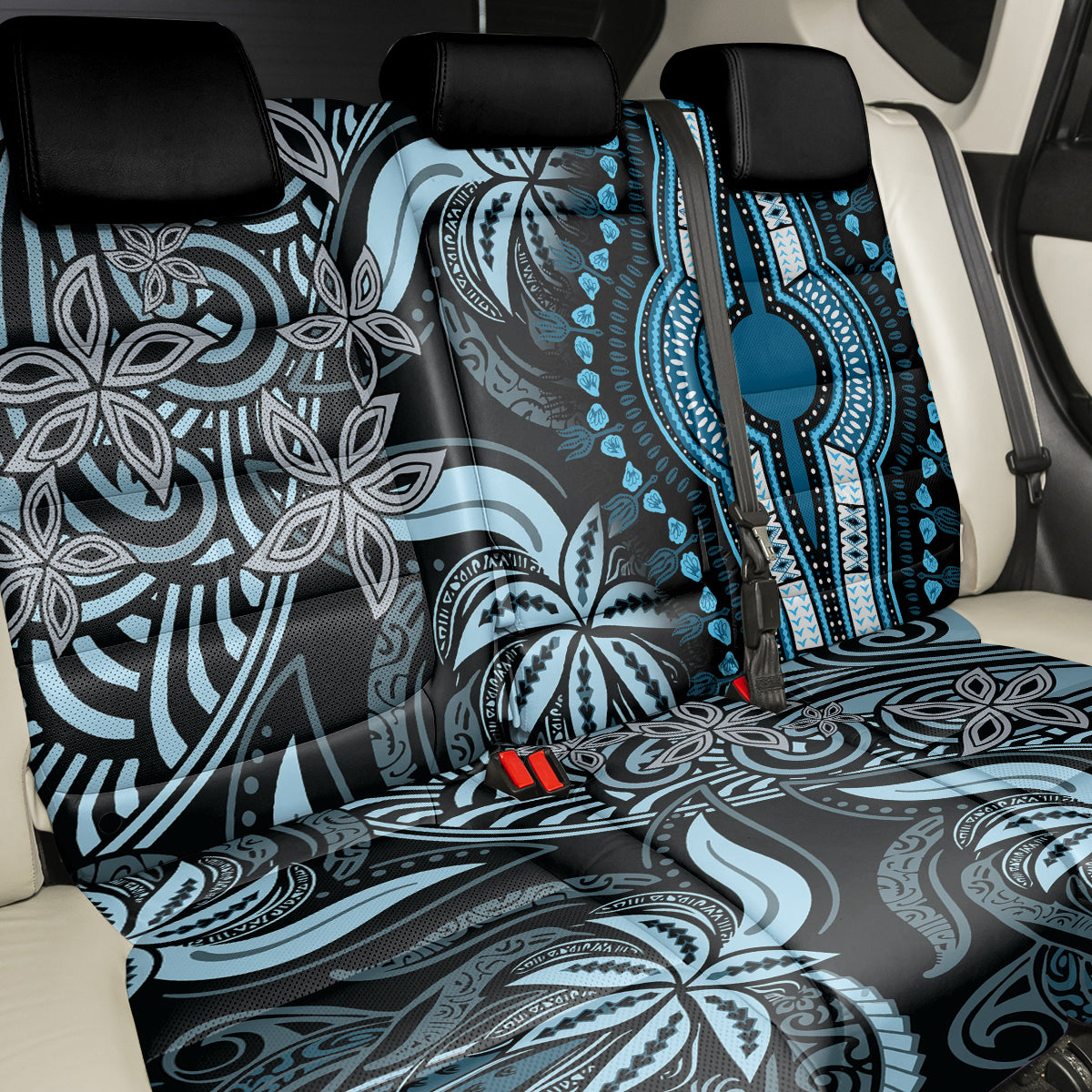 Polynesia Dashiki Back Car Seat Cover Polynesia and Africa Traditional Special Together Blue LT9 - Polynesian Pride