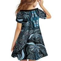 Polynesia Dashiki Family Matching Long Sleeve Bodycon Dress and Hawaiian Shirt Polynesia and Africa Traditional Special Together Blue LT9 - Polynesian Pride