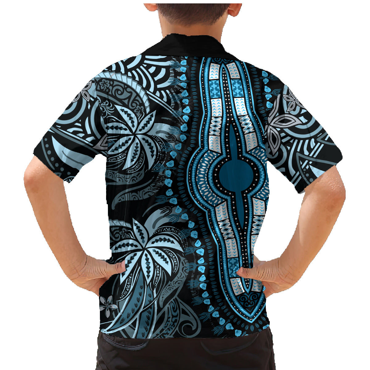 Polynesia Dashiki Family Matching Mermaid Dress and Hawaiian Shirt Polynesia and Africa Traditional Special Together Blue LT9 - Polynesian Pride