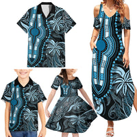 Polynesia Dashiki Family Matching Summer Maxi Dress and Hawaiian Shirt Polynesia and Africa Traditional Special Together Blue LT9 - Polynesian Pride