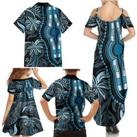 Polynesia Dashiki Family Matching Summer Maxi Dress and Hawaiian Shirt Polynesia and Africa Traditional Special Together Blue LT9 - Polynesian Pride
