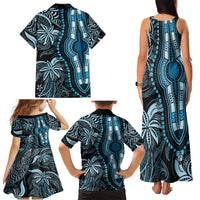 Polynesia Dashiki Family Matching Tank Maxi Dress and Hawaiian Shirt Polynesia and Africa Traditional Special Together Blue LT9 - Polynesian Pride