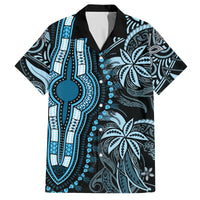 Polynesia Dashiki Family Matching Tank Maxi Dress and Hawaiian Shirt Polynesia and Africa Traditional Special Together Blue LT9 Dad's Shirt - Short Sleeve Blue - Polynesian Pride