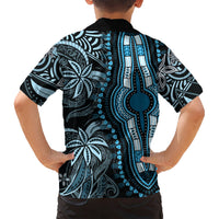 Polynesia Dashiki Kid Hawaiian Shirt Polynesia and Africa Traditional Special Together Blue LT9 - Polynesian Pride