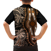 Polynesia Dashiki Family Matching Off Shoulder Short Dress and Hawaiian Shirt Polynesia and Africa Traditional Special Together Gold LT9 - Polynesian Pride
