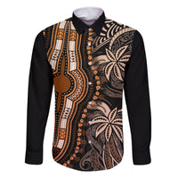 Polynesia Dashiki Family Matching Off Shoulder Short Dress and Hawaiian Shirt Polynesia and Africa Traditional Special Together Gold LT9 Dad's Shirt - Long Sleeve Gold - Polynesian Pride