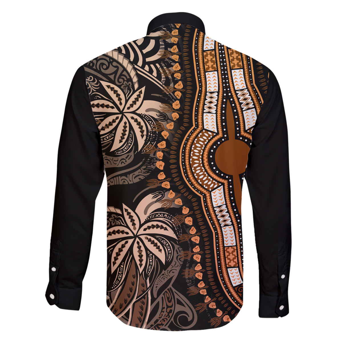 Polynesia Dashiki Family Matching Short Sleeve Bodycon Dress and Hawaiian Shirt Polynesia and Africa Traditional Special Together Gold LT9 - Polynesian Pride