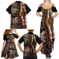 Polynesia Dashiki Family Matching Summer Maxi Dress and Hawaiian Shirt Polynesia and Africa Traditional Special Together Gold LT9 - Polynesian Pride