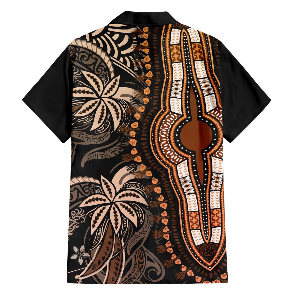 Polynesia Dashiki Hawaiian Shirt Polynesia and Africa Traditional Special Together Gold LT9 - Polynesian Pride