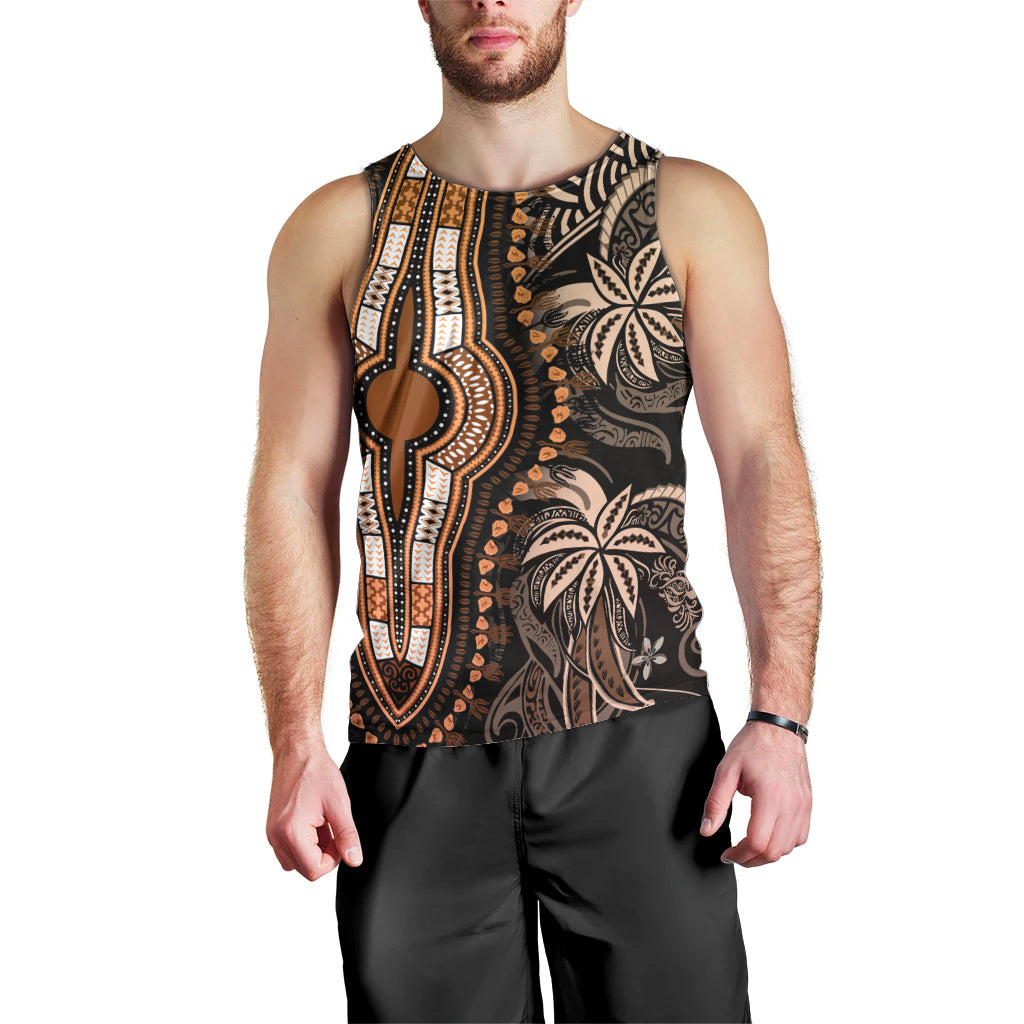 Polynesia Dashiki Men Tank Top Polynesia and Africa Traditional Special Together Gold LT9 - Polynesian Pride