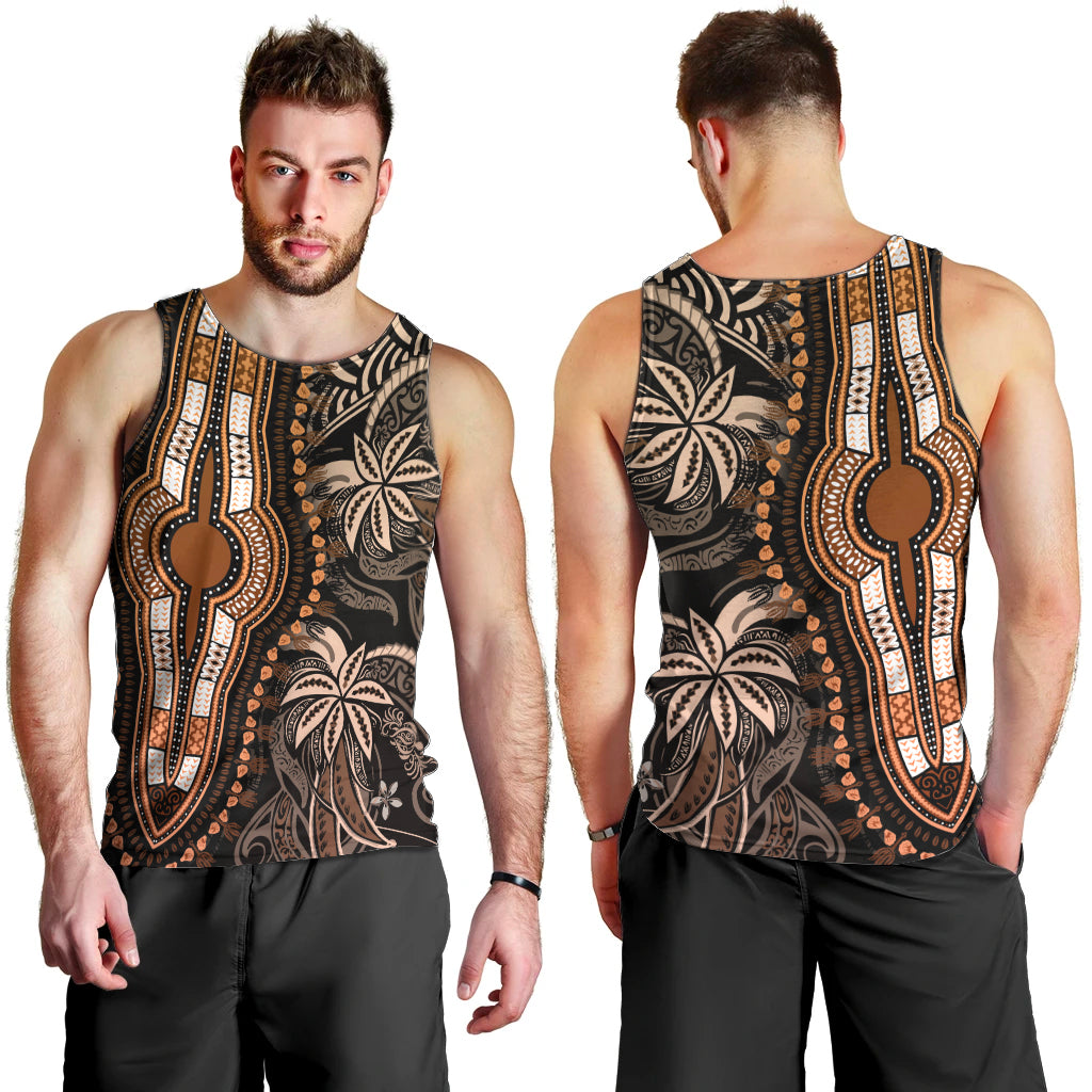 Polynesia Dashiki Men Tank Top Polynesia and Africa Traditional Special Together Gold LT9 - Polynesian Pride