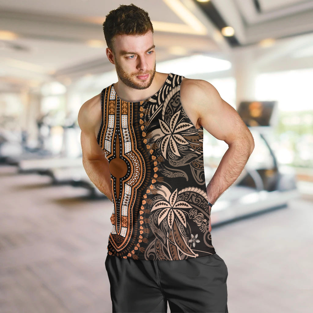 Polynesia Dashiki Men Tank Top Polynesia and Africa Traditional Special Together Gold LT9 - Polynesian Pride