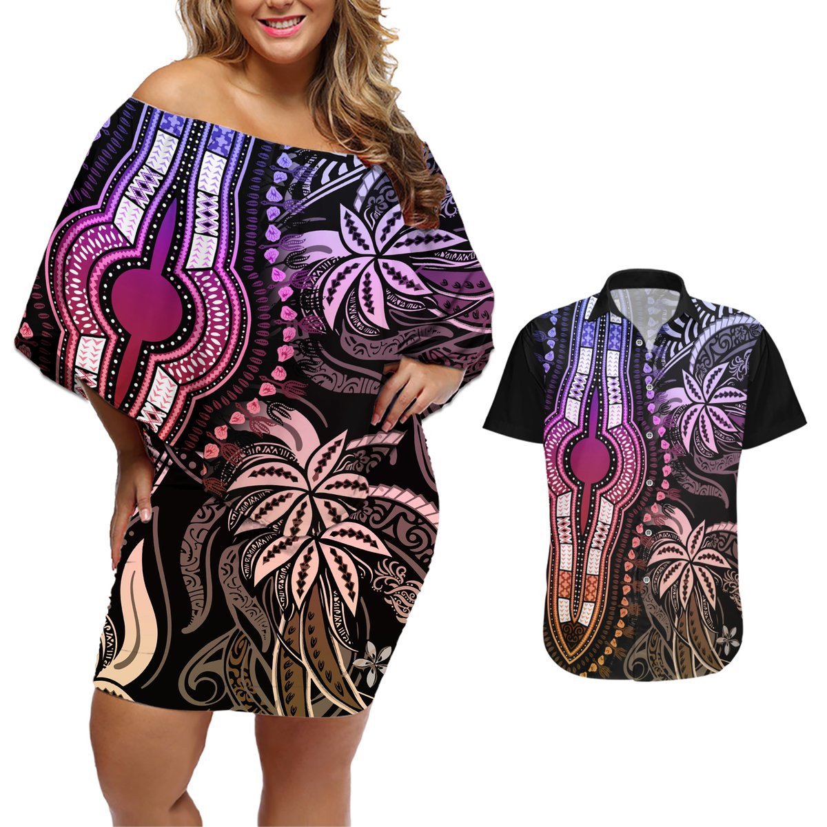 polynesia-dashiki-couples-matching-off-shoulder-short-dress-and-hawaiian-shirt-polynesia-and-africa-traditional-special-together-pastel