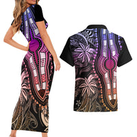 Polynesia Dashiki Couples Matching Short Sleeve Bodycon Dress and Hawaiian Shirt Polynesia and Africa Traditional Special Together Pastel LT9 - Polynesian Pride