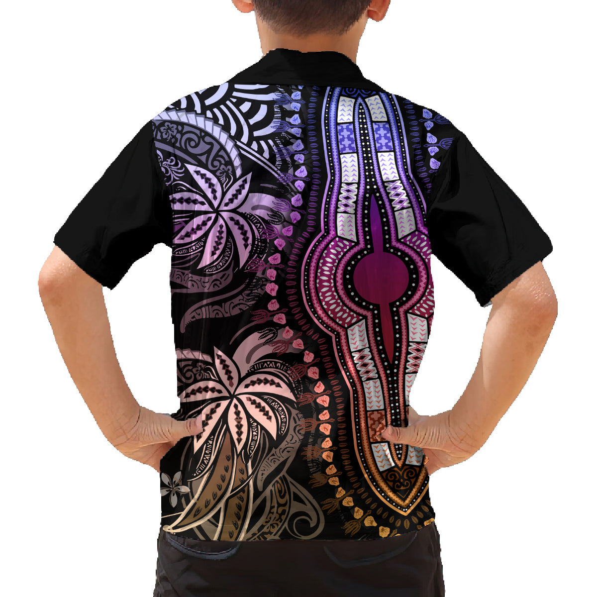 Polynesia Dashiki Family Matching Off Shoulder Maxi Dress and Hawaiian Shirt Polynesia and Africa Traditional Special Together Pastel LT9 - Polynesian Pride