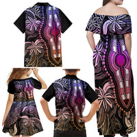 Polynesia Dashiki Family Matching Off Shoulder Maxi Dress and Hawaiian Shirt Polynesia and Africa Traditional Special Together Pastel LT9 - Polynesian Pride
