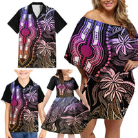 Polynesia Dashiki Family Matching Off Shoulder Short Dress and Hawaiian Shirt Polynesia and Africa Traditional Special Together Pastel LT9 - Polynesian Pride
