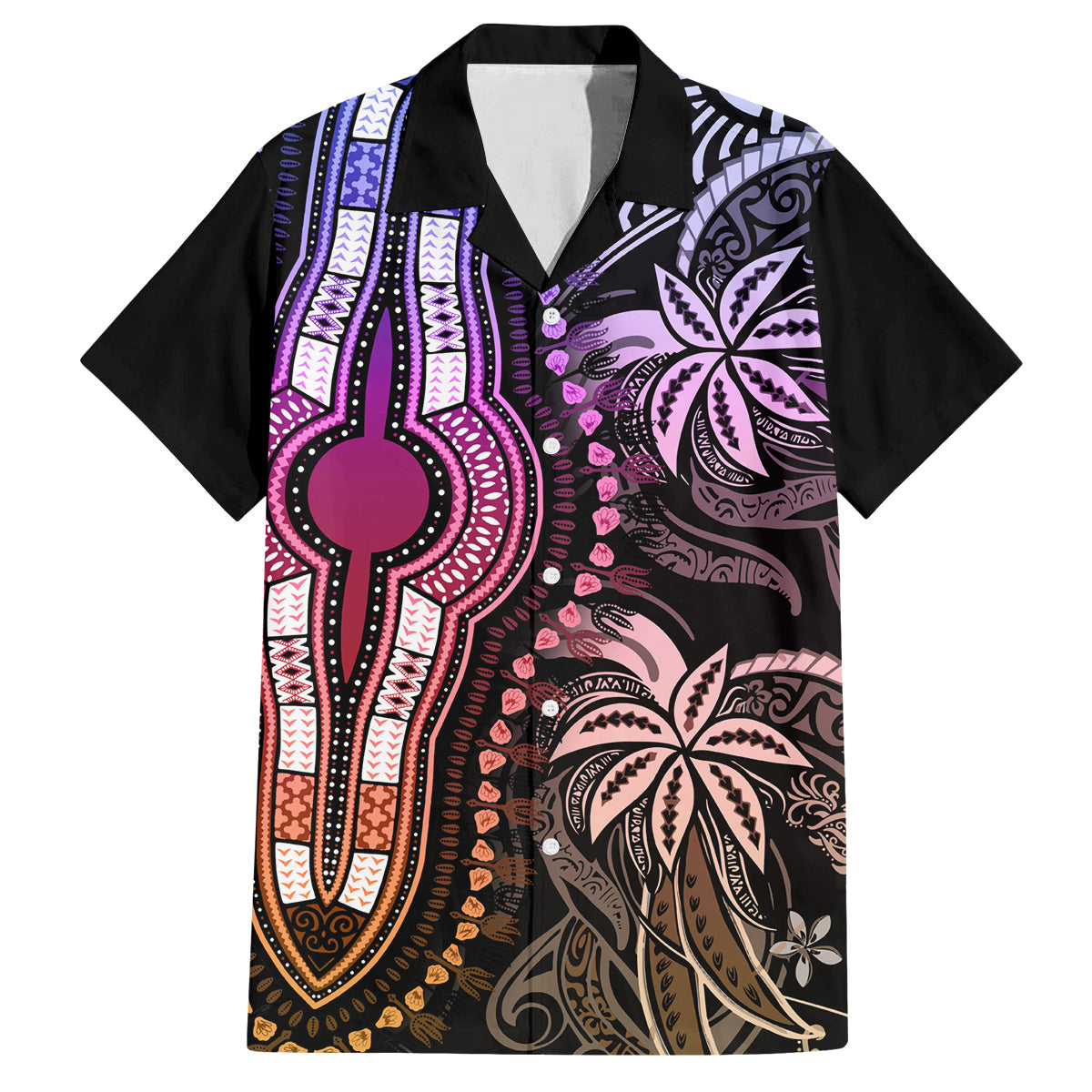 Polynesia Dashiki Family Matching Off Shoulder Short Dress and Hawaiian Shirt Polynesia and Africa Traditional Special Together Pastel LT9 Dad's Shirt - Short Sleeve Pastel - Polynesian Pride