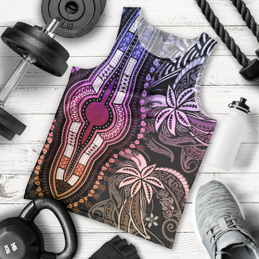 Polynesia Dashiki Men Tank Top Polynesia and Africa Traditional Special Together Pastel LT9 Pastel - Polynesian Pride