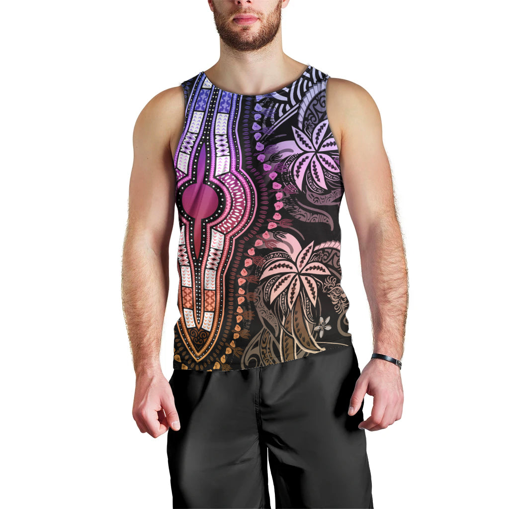 Polynesia Dashiki Men Tank Top Polynesia and Africa Traditional Special Together Pastel LT9 - Polynesian Pride