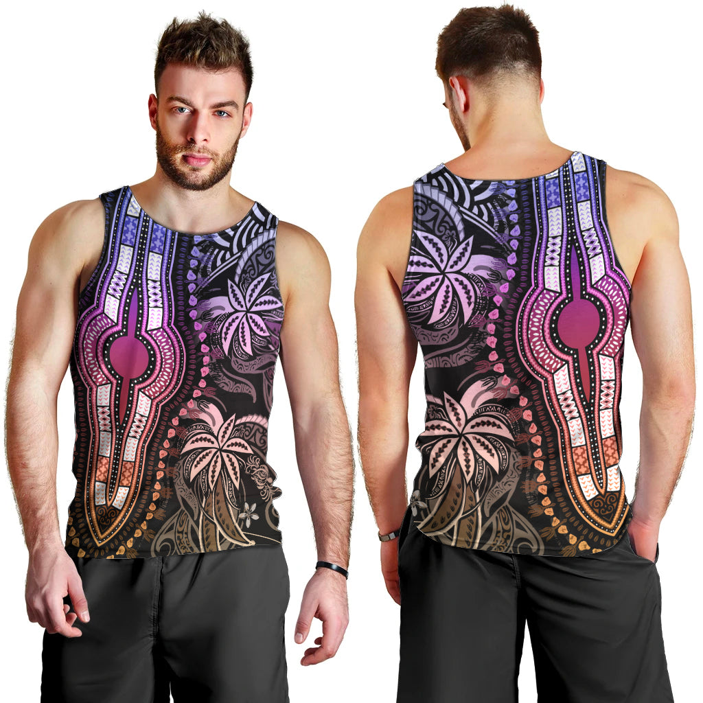 Polynesia Dashiki Men Tank Top Polynesia and Africa Traditional Special Together Pastel LT9 - Polynesian Pride