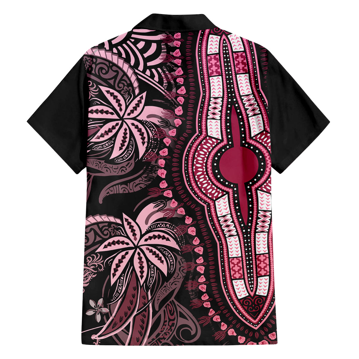 Polynesia Dashiki Family Matching Off Shoulder Maxi Dress and Hawaiian Shirt Polynesia and Africa Traditional Special Together Pink LT9 - Polynesian Pride
